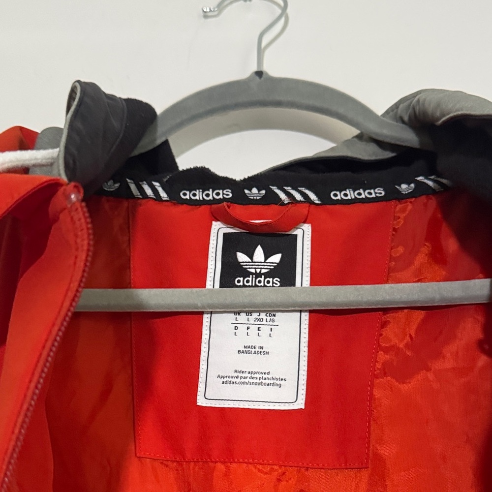 Adidas Red and Gray Hooded Jacket - Picture 5 of 7